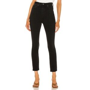 GRLFRND The Piper Super High Rise Strech Slim Crop Black Jeans